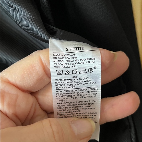 Banana Republic sculpted stretch Black Women's one button blazer-lined-NWT-2P - Picture 6 of 8